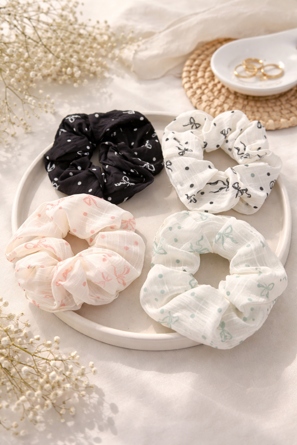 Schleifen Scrunchie 4er Pack